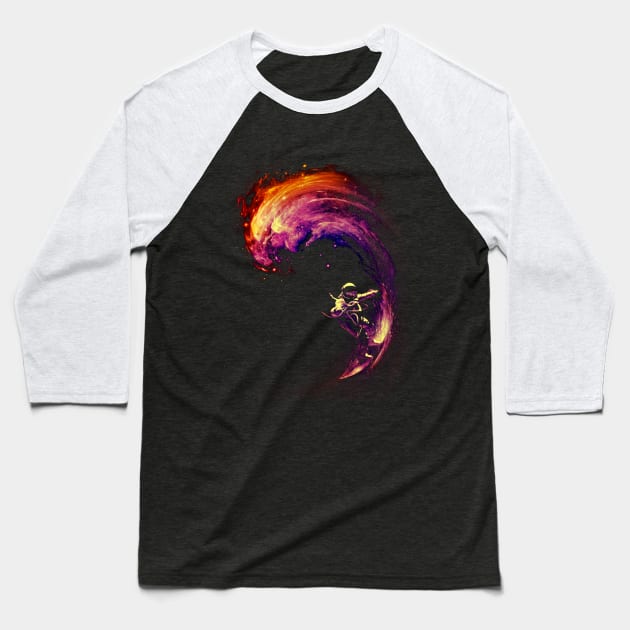 Space Surfing Baseball T-Shirt by nicebleed